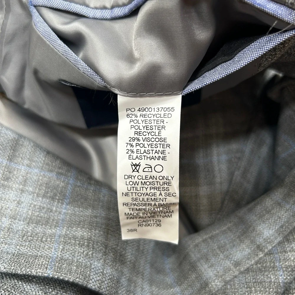 Tommy Hilfiger Modern-Fit Sport Coat Mens 38R 38 Gray Plaid‎ $295 NEW